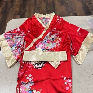 Red Floral Kimono Robe size XS
